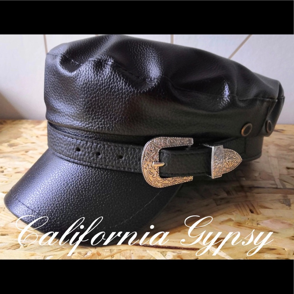 Gypsy Retro Newspaper Baker Boy Belt Hat - Picture 3 of 7